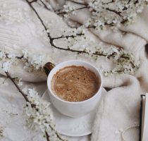 coffee, beautiful flowers, flower background, flower wallpaper, spring, flowers, morning, nature, aesthetic, aesthetic wallpaper, phone wallpaper